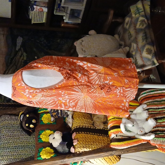 Basic Editions Women's Cotton XXL Pink Hawaiian Print Tank Top - Picture 4 of 12